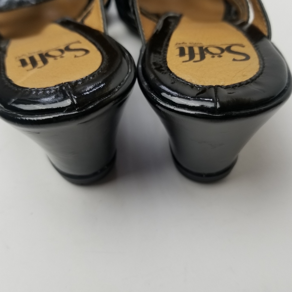 Sofft Patent Leather Wedge Sandals EUC 8M - Picture 3 of 5